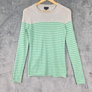 J Crew Collection Sweater Small Italian Cashmere Luxury Preppy Old Money Striped